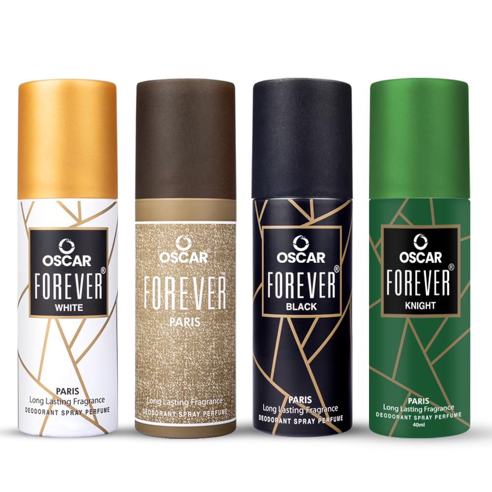 OSCAR Forever Paris, Black, White & Knight Unisex Deodorant Body Spray 40ML Each Deodorant Spray | Long Lasting Fragrance - For Men & Women (160 ml, Pack of 4)-image-8