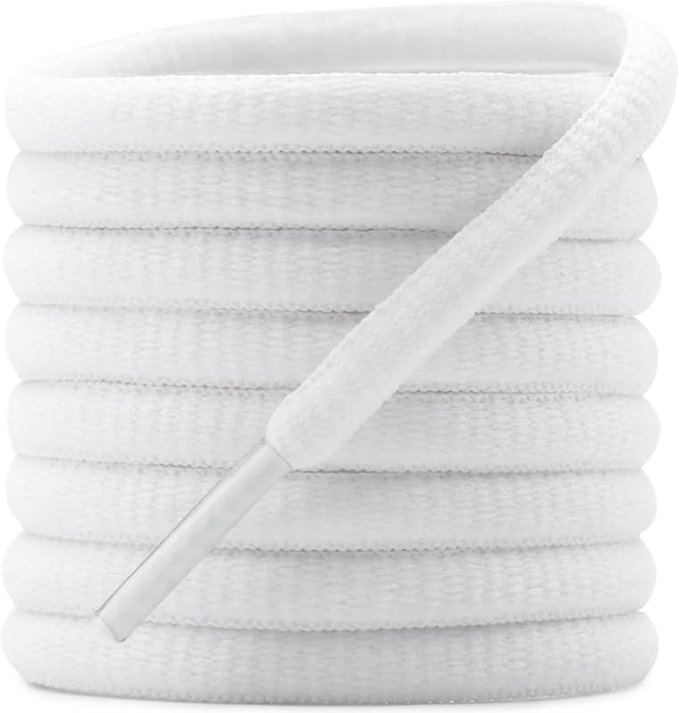 Oval Sneakers Shoe Laces: 2 Pairs Half Round Shoelaces for Athletic