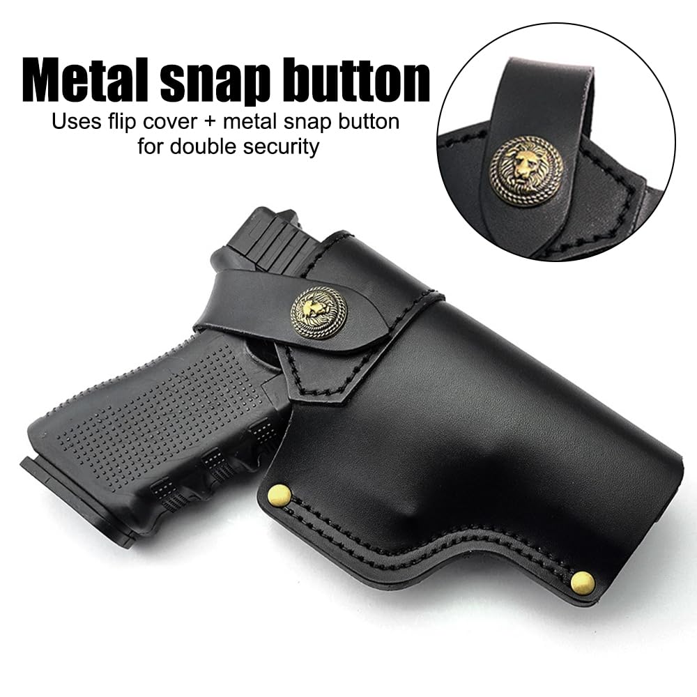 Fondina per Pistola in Pelle PU, Fondine Vera Nascosta Portare Pistola, Porta Pistole Borsa Universale per Cintura, Riposta in Una, in Auto, sul Comodino