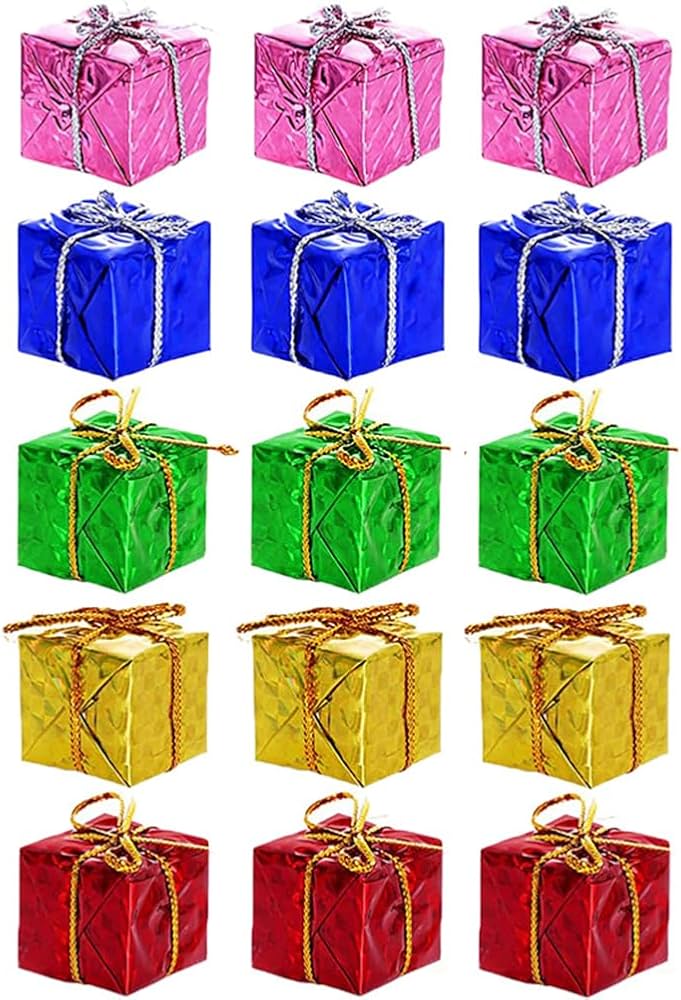 Amazon.co.jp: Fiorky 12個 ミニギフトボックス カラフルなクリスマス