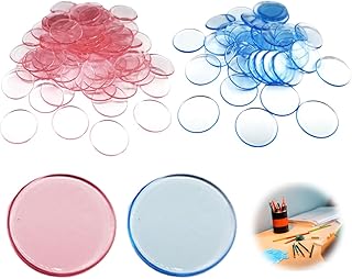 VONJUMA 250 Piezas Fichas De Juego De Re-Plastic Fichas Contadoras Fichas Marcadoras Contadores De Color Transparente Bingo Marcadores De Plástico Ø 19Mm Rosa Azul
