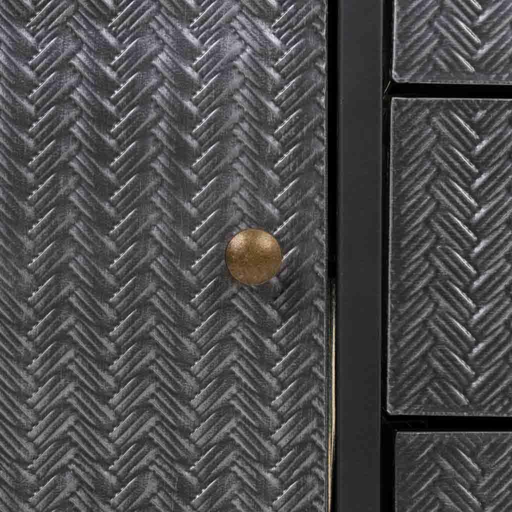 WANDERLUST DECO Aparador de Metal y Madera Negro 121,5x36x82,5