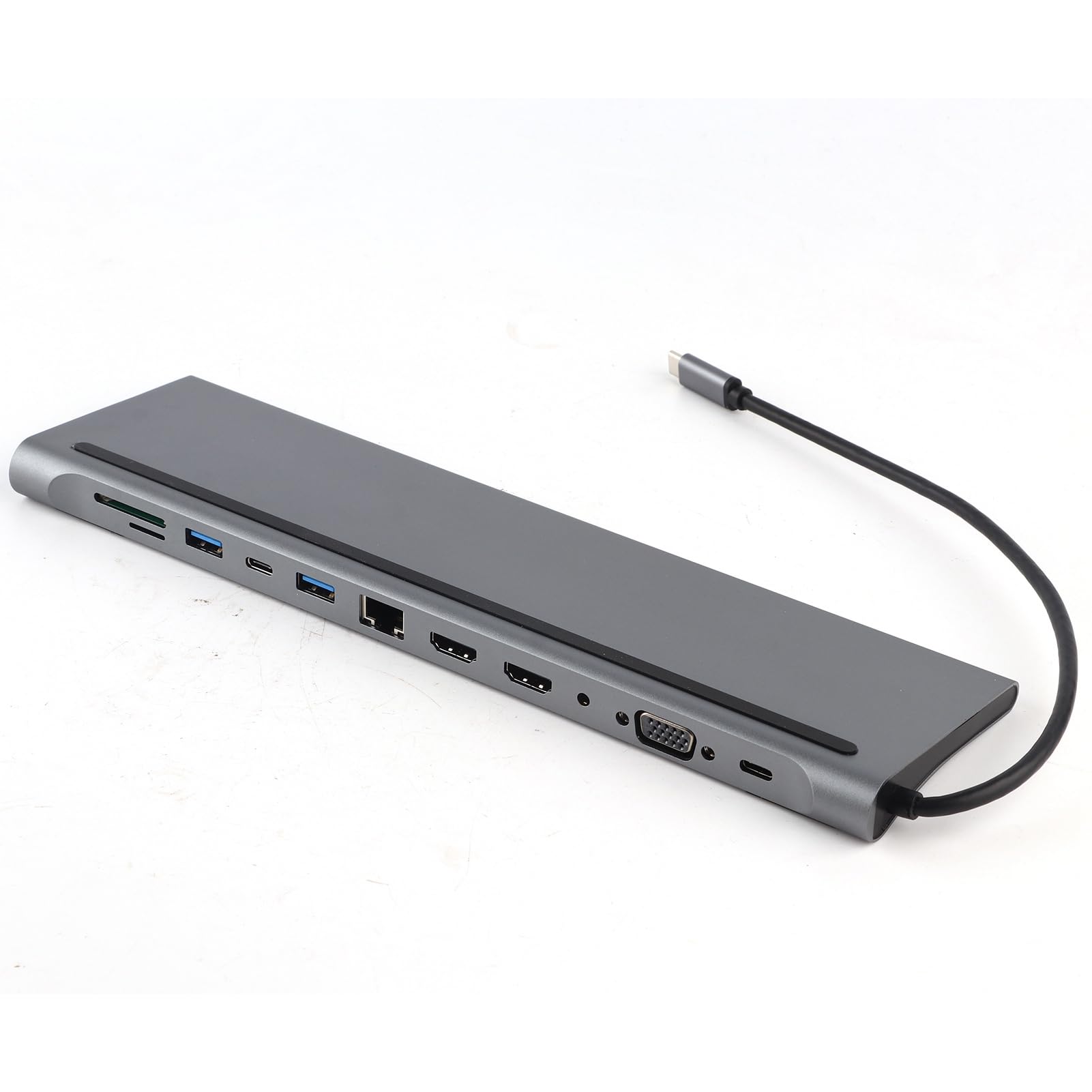 SIXRUN Docking Station USB Premium 12 in 1 con Doppia Connessione e RJ45 per Dispositivi di Tipo C, Trasferimento Dati Ad Alta velocità