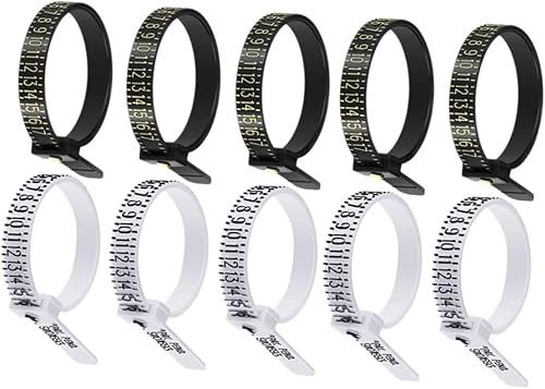 Miniatura 2 de EXCEART 30 piezas de medidas de anillo de EE. UU., anillos negros para hombres, cinturones de hombre, multitamaño, medidor de anillos de medición de