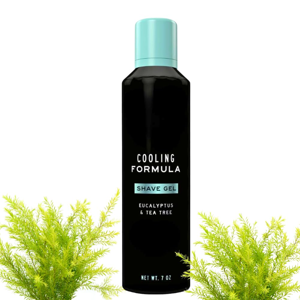 Cooling Shave Gel for Men Eucalyptus Tea Tree Scent Foaming Cream 7 oz