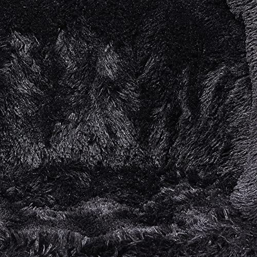 Urban Shop Oversized Mongolian Faux Fur Saucer Chair, Black #TOP7