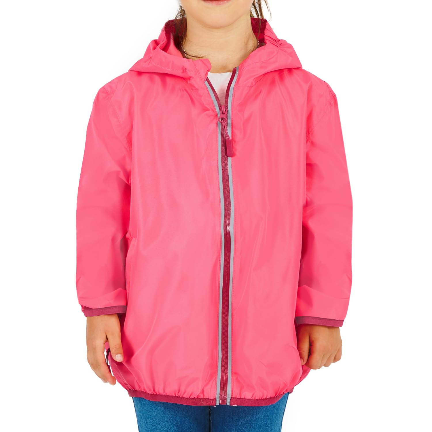 PERLETTI Cortavientos Niño Niña Impermeable Ligero - Chubasquero Niños Rompevientos con Capucha - Chaqueta Outdoor Running con Estuche