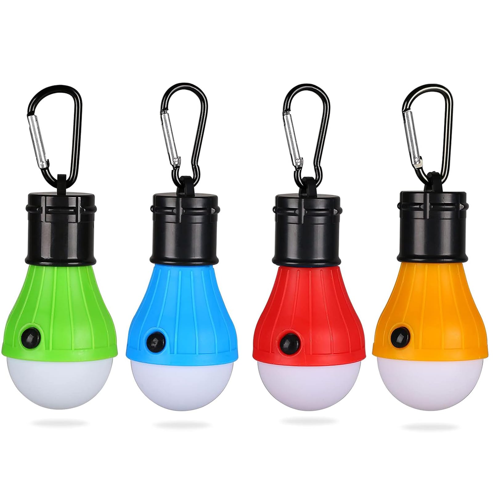 iwobi 4 Pcs Camping Lights,LED Tent Lantern with Clip Hook,Emergency Light,Lamp Light Bulb Set,Waterproof Tent Lights for Camping Hiking Fishing.