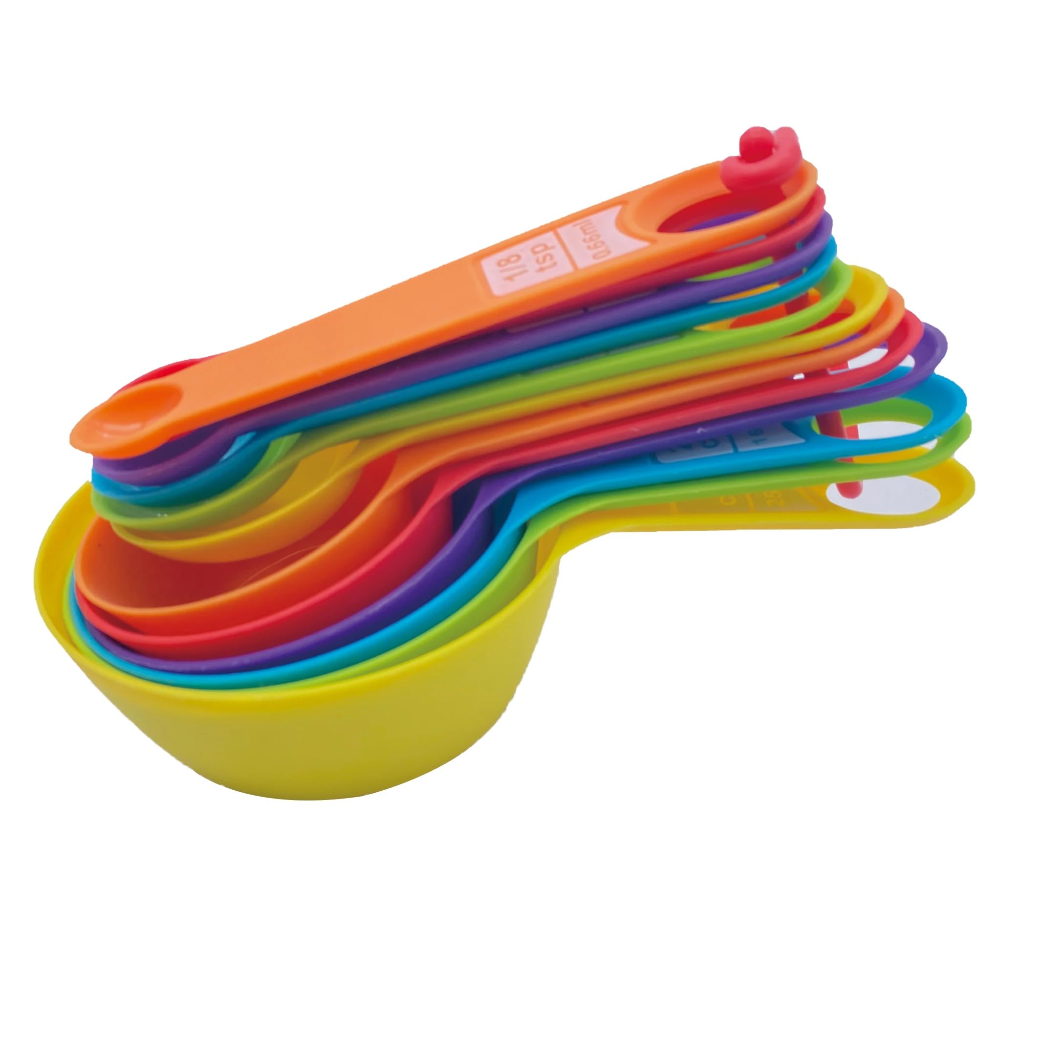 PRIMEBLY 12-Piece Measuring Cups and Spoons Set – Stackable Plastic for Dry & Liquid Ingredients, Ideal for Kitchen, Baking & Cooking