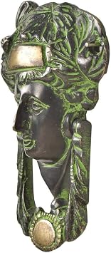 IndianShelf 1 Piece Brass Black Womans Head Door Knocker