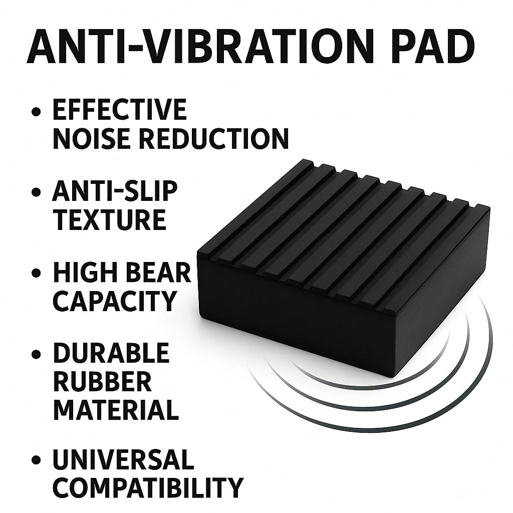 Robuste Anti-Vibrationspads, Vollgummi, 10,2 x 10,2 x 2,5 cm, geräuschdämpfende, rutschfeste Pads für Luftkompressor, Generator, Waschmaschine, Trockner, HVAC-Ausrüstung, 4 Stück