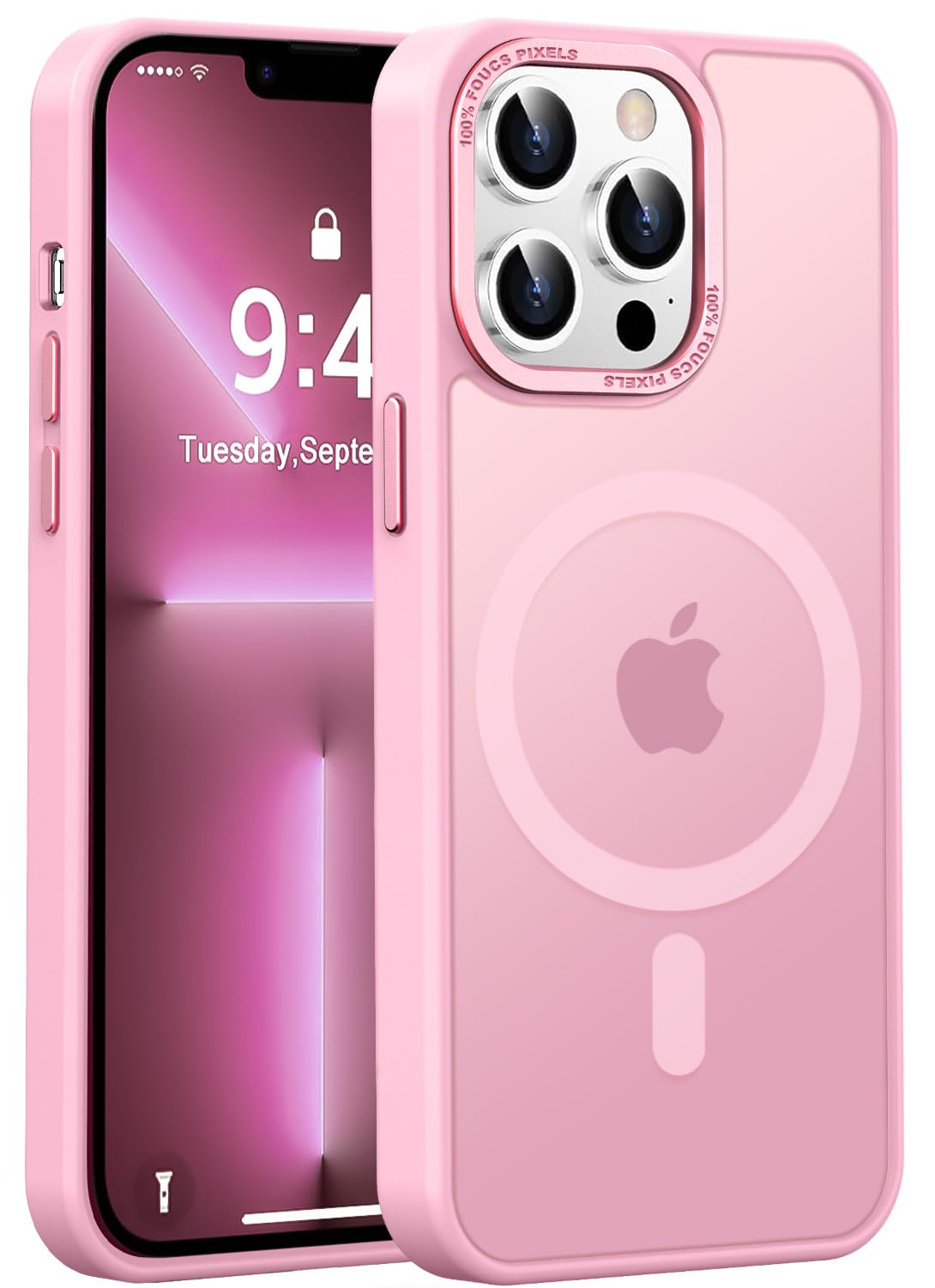 Newfuture Strong Magnetic Compatible with iPhone 17 Pro Case [13 FT Military Drop Protection] [Compatible with Magsafe] Slim Translucent Matte Shockproof with Anti-Fingerprint Phone Case, Tender Pink — view 85