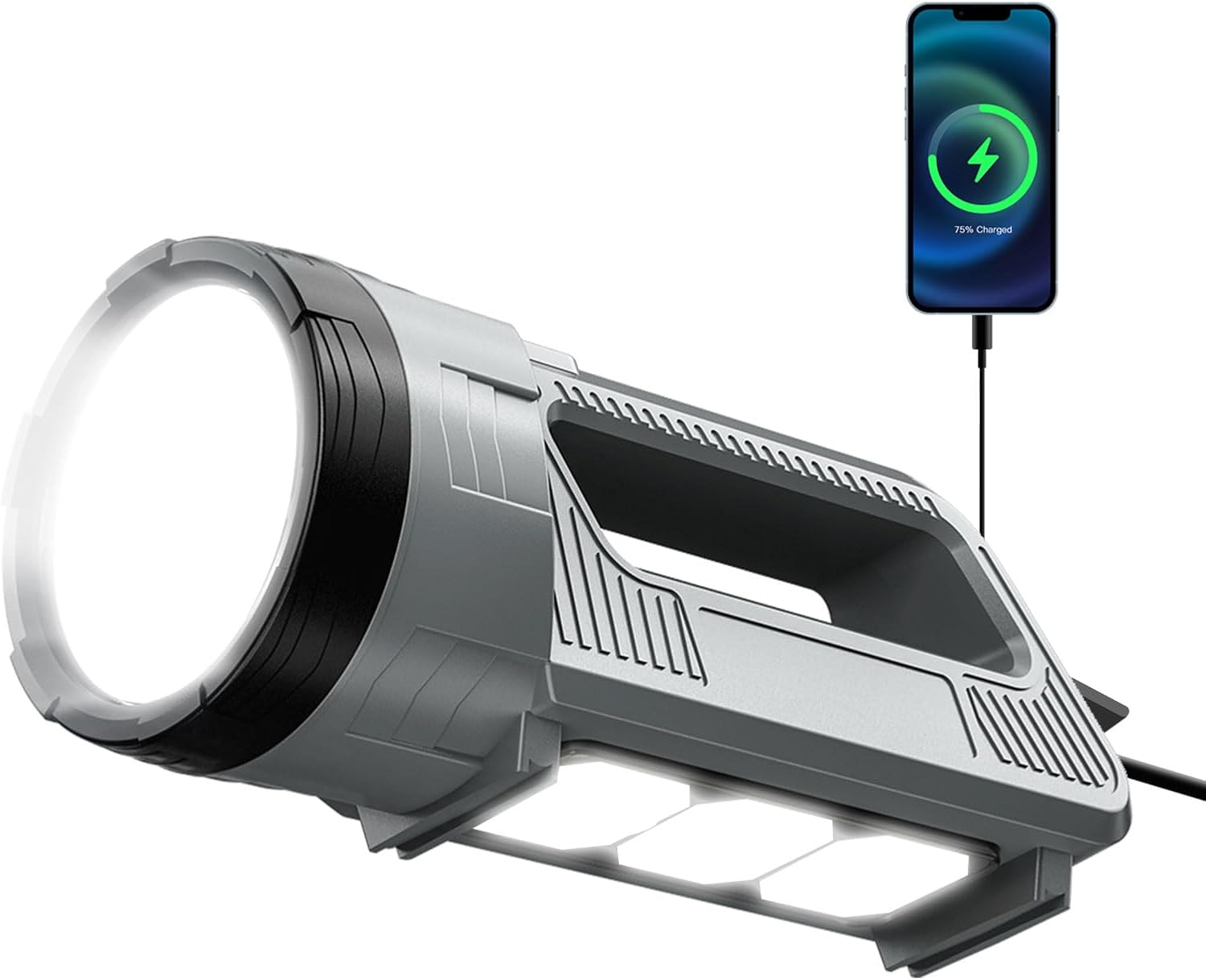 ErayLife Hand Crank Flashlight, LED Rechargeable, 6 Light Modes, 3 Independent Light Sources with USB, IPX4 Outdoor Lantern Flashlight for Hiking, Emergency, Power Outages