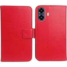 Color Design PU Wallet Flip Leather with Card Slots Cover Skin Protection Case Shell for Ai+ Nova 2 Ultra 5G 6.78" Red