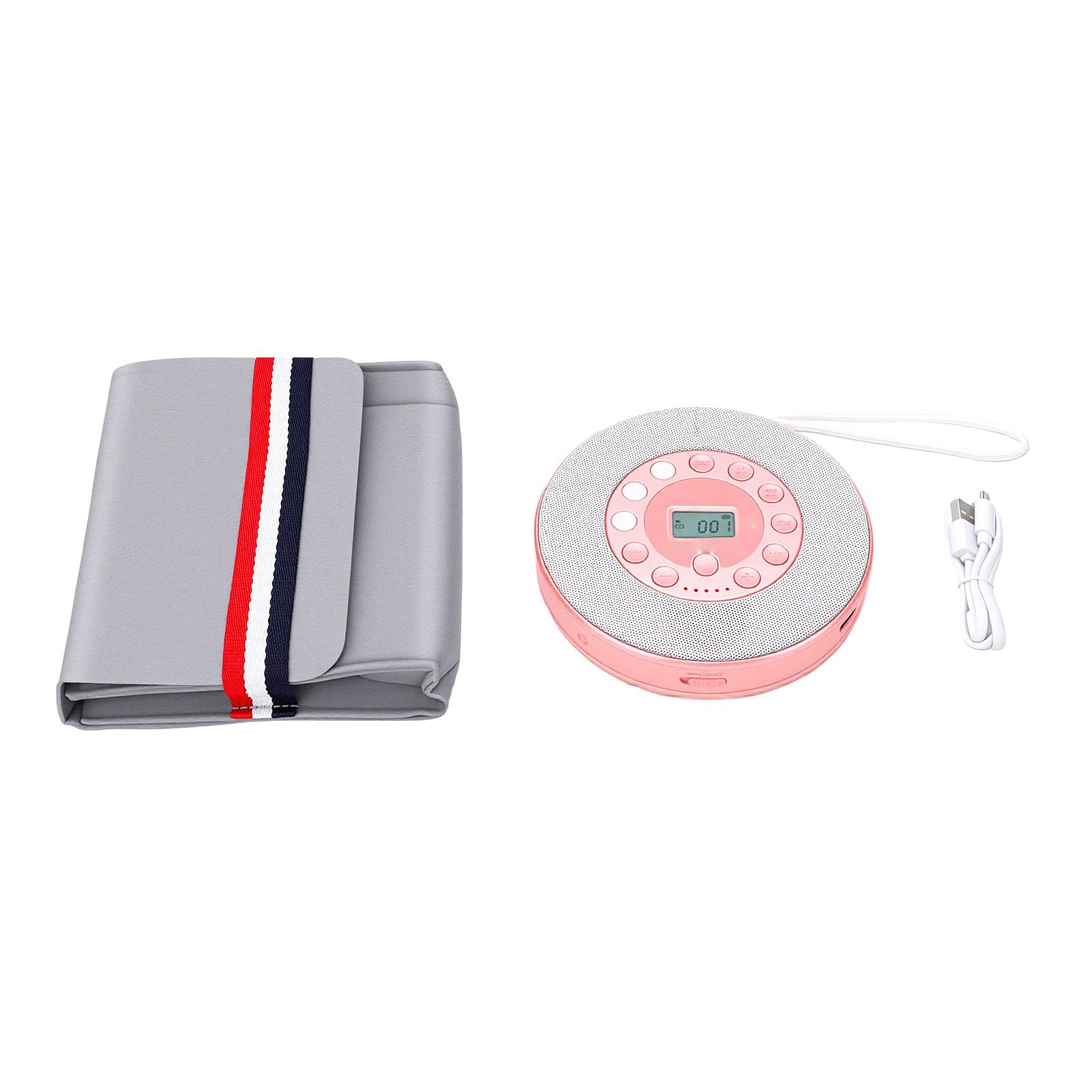Generic Reproductor de CD Portátil con Batería de 2600 MAh, Reproducción de Memoria (Pink)