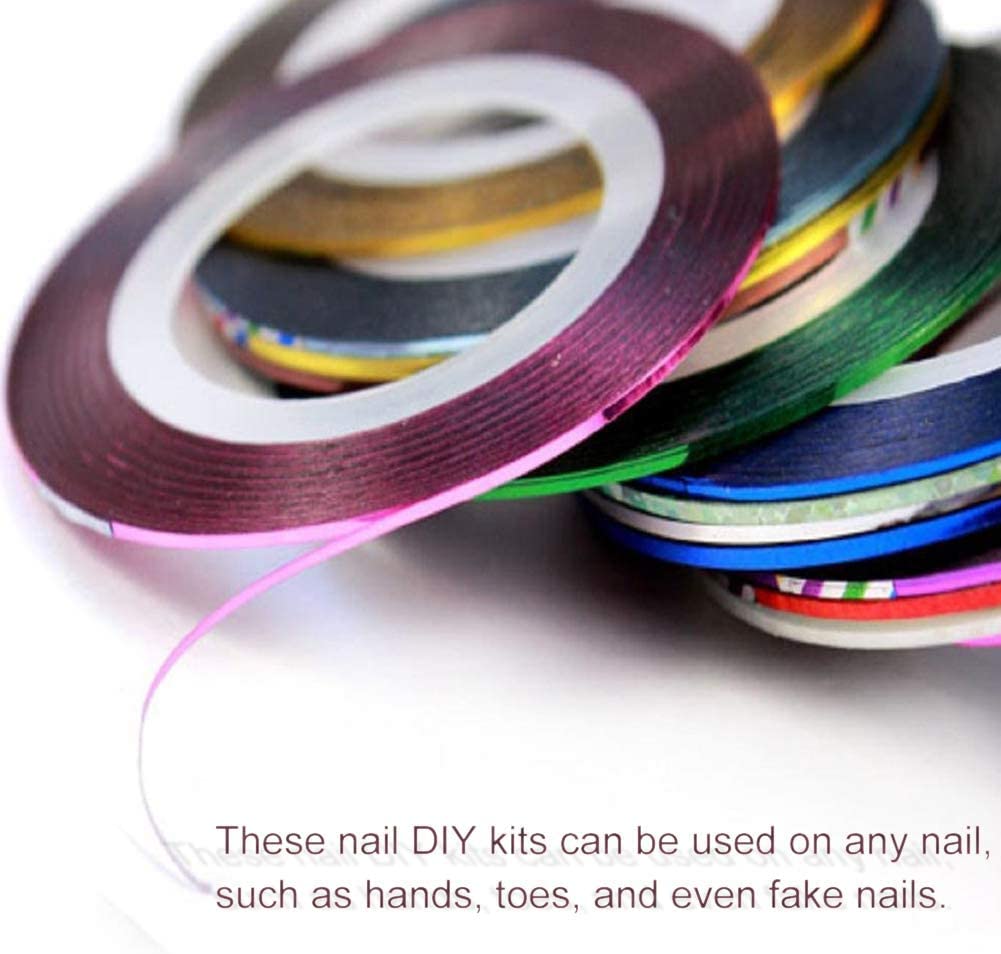 Royalkart New Fantastic 24 Pcs Roll Mix Color Metallic Nails Art Tape Lace Line Strips Decoration Stickers UV Gel Polish for Nail Art Decals 1