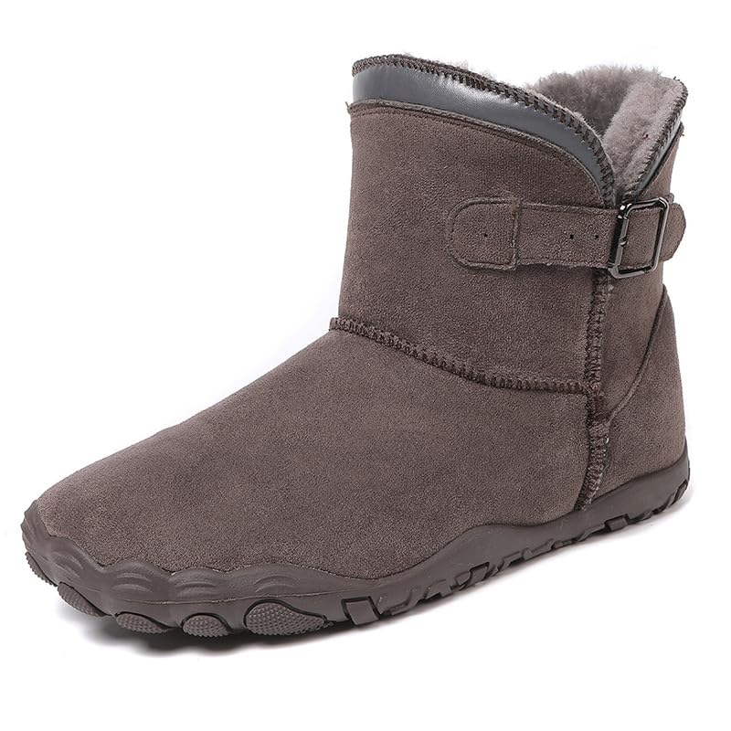 JYukaichen Barefoot Botas Invierno Mujer Cálido Botines de Nieve Outdoor Antideslizante Comodo Calentitas Forradas Minimalistas Zapatillas, Gr. 35-46