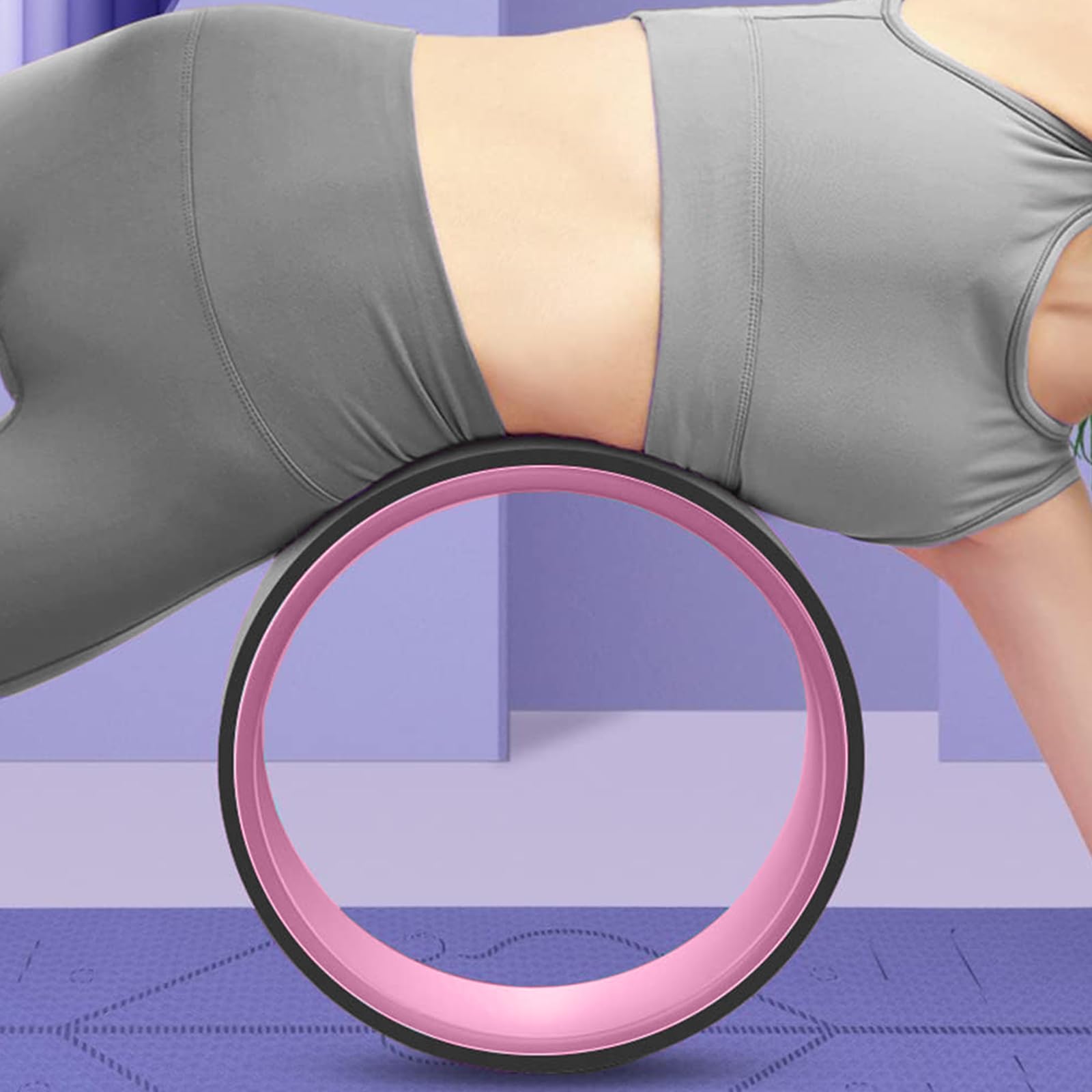 Yoga-Rad | Pilatesrolle | Pilates-Reifen | Yoga-Zubehör | Pilates-Roller | Zum Dehnen, Ausbalancieren | Erhöht die Flexibilität | Yoga (Grau)