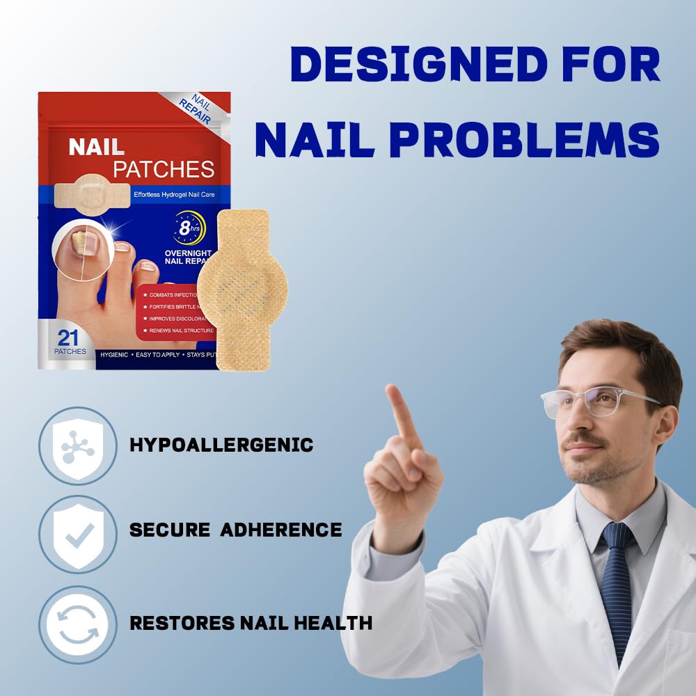 Fungal Nail Patches Toenails Treatment: Toe Nail Fungus Treatment Extra Strength - 8-Hour Overnight Repair for Damaged Nails Natural Ingredients Nude-Colored Patches (2Pack = 42 Patches) - Image 2
