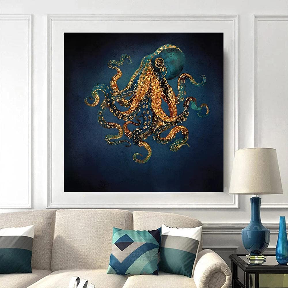 Amazon｜抽象サイケデリック海景アートパネルタコヘビポスターPoster