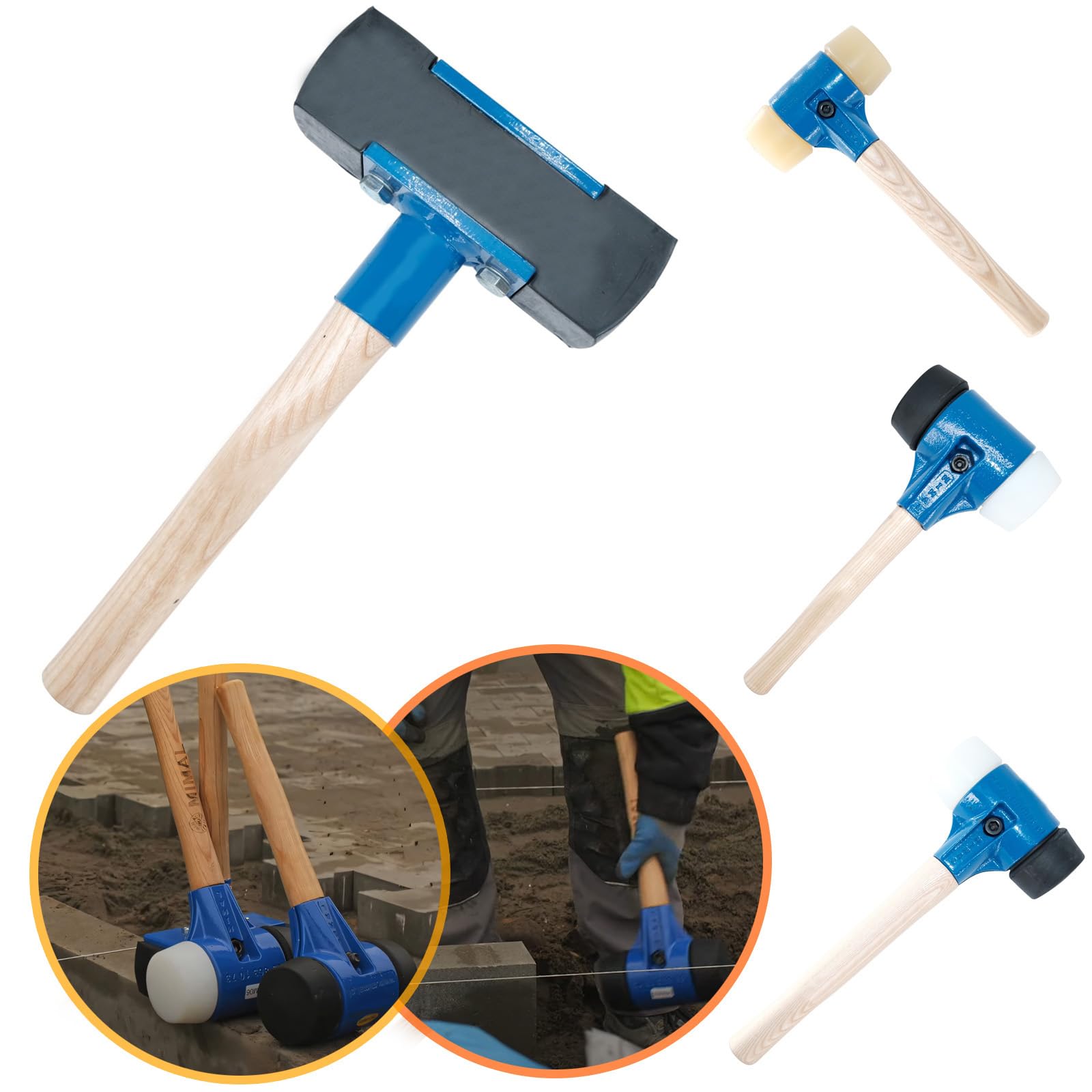 Martillo de goma para pavimentar bordillos de hierro dúctil
