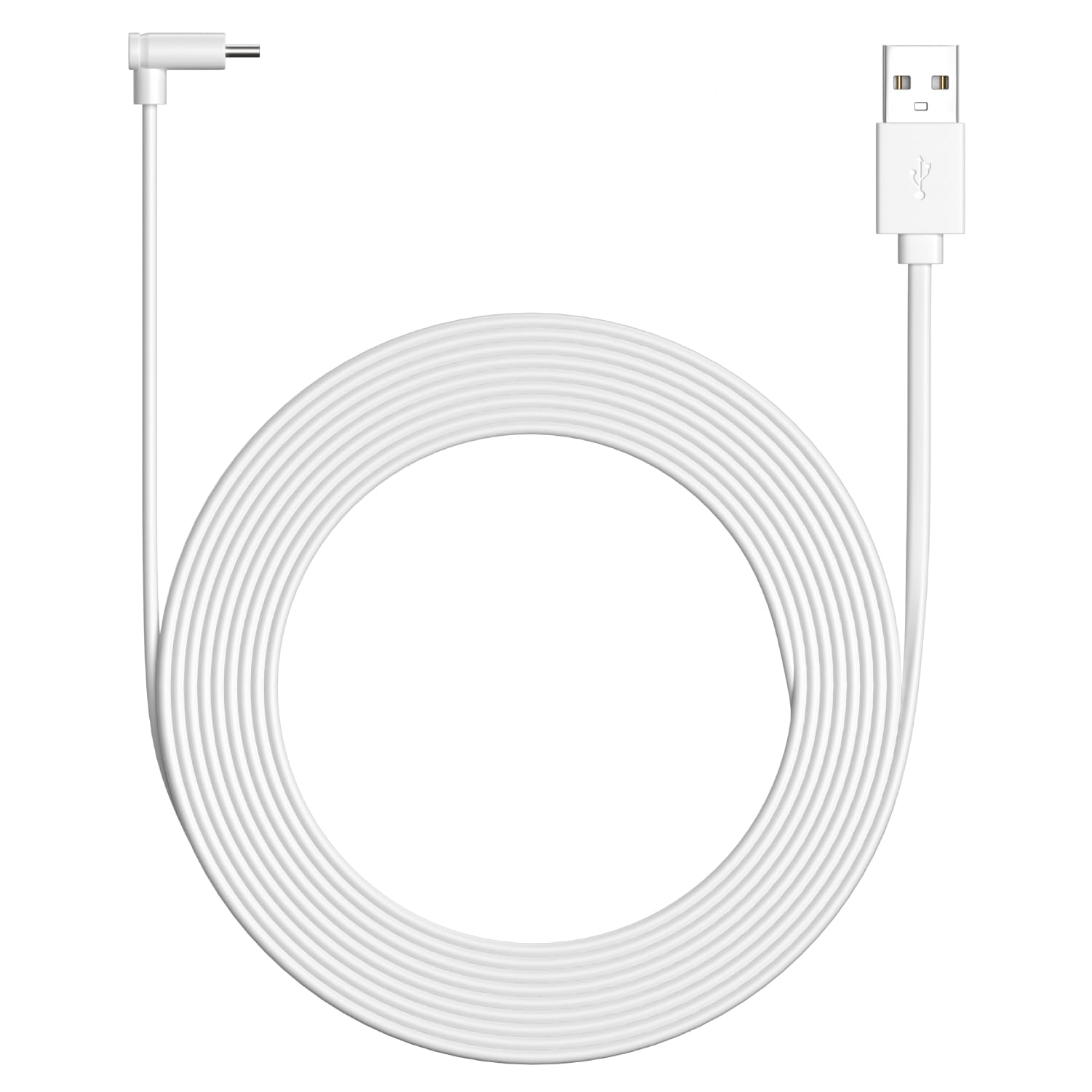 Photo 1 of 10ft USB-A to USB-C Power Cable, Compatible with Ring Indoor Cam Plus, White - Extra-Long Power Cord for Hard-to-Reach Placement (White, 10 ft)