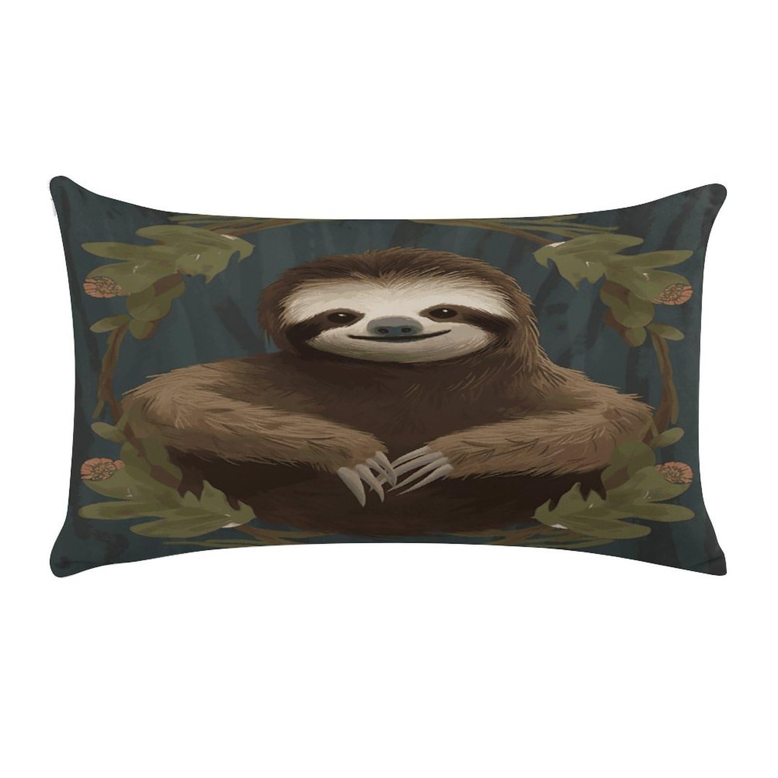 LDGSUPH Sloth Throw Pillow Cover with Zipper Long Throw Pillow Case Anti-Fading Pillow Protector Super Soft Decorative Cushion Case Exquisite Plush Pillowcase12 X 20 in