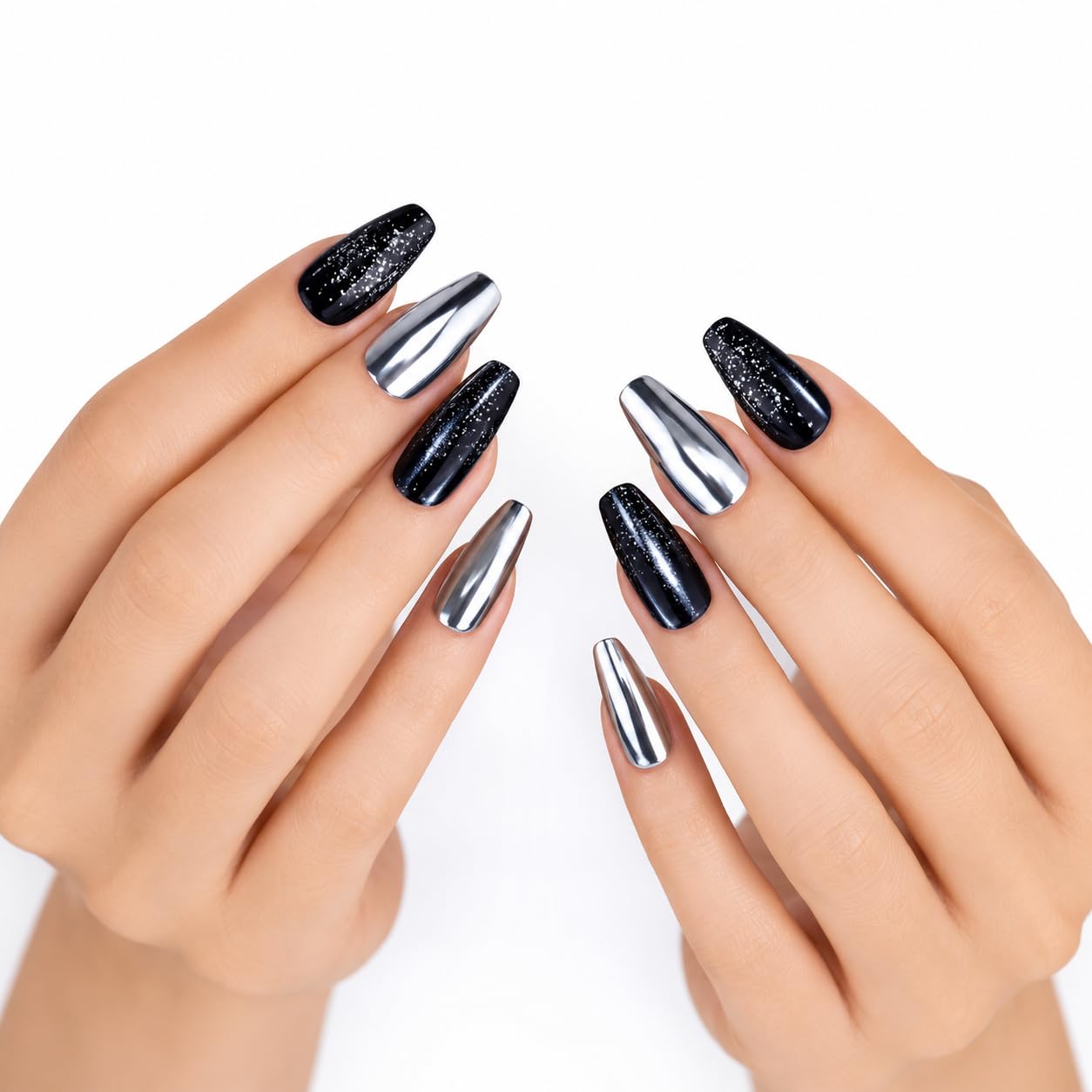 Press On Nails for Women Reusable Artificial Fake Nails with Adhesive Tabs