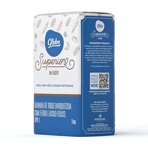 Farinha de Trigo de 1 Kg, Tipo 1, Globo Superiore W300.