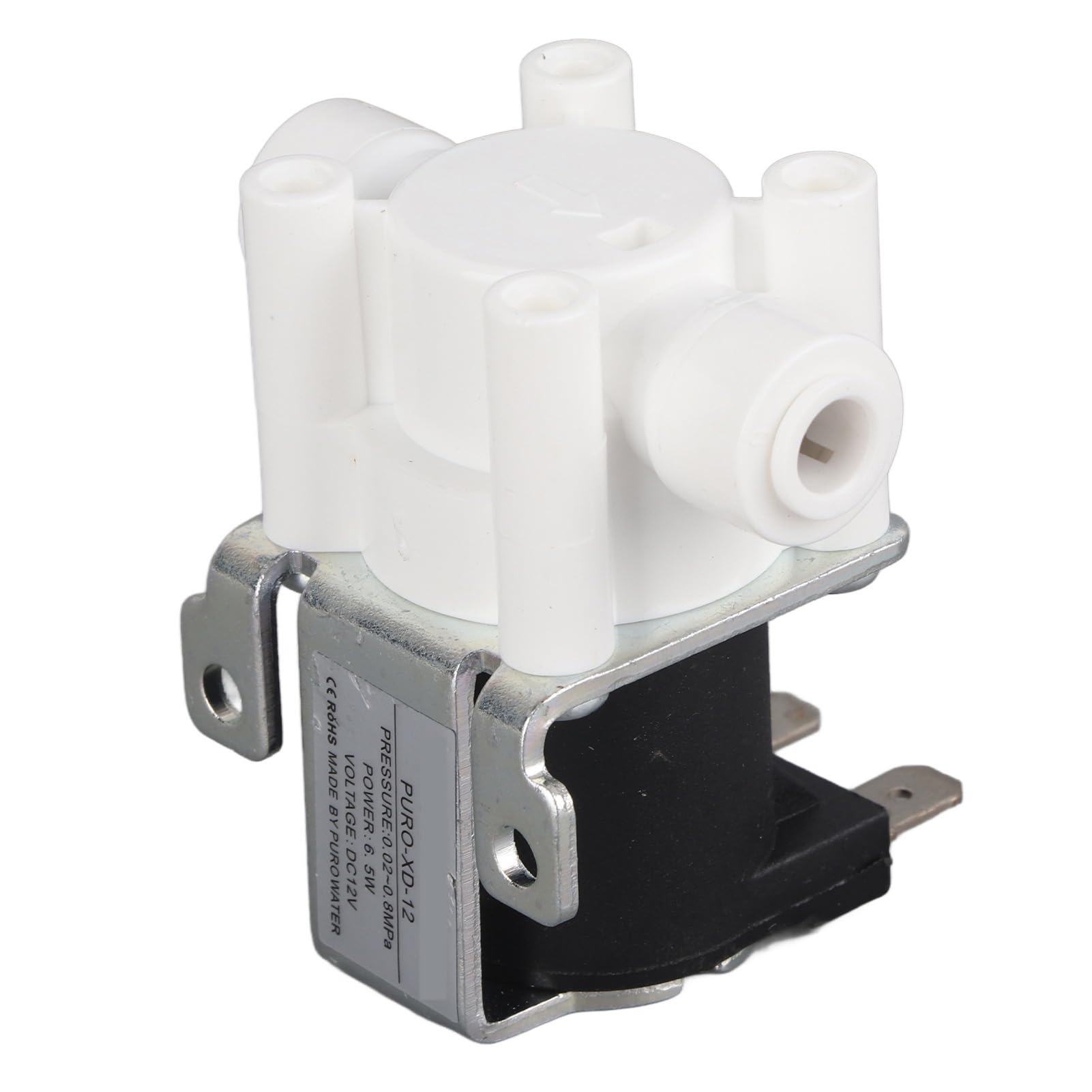 Respicefinem DC 12V Electric Solenoid Valve for RO Machine Water Dispenser Water Purifier Quick Connect 1/4 inch Normally Closed Copper Plastic Pressure Range: 0.02-0.8Mpa