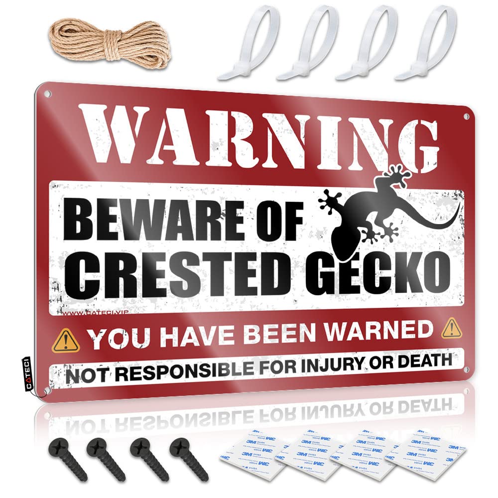 Mwfkkaddb One Color Funny Room Decor Beware Of Crested Gecko Tin Sign Sign For Bedroom Door In Home Bar Signs(30X40cm)
