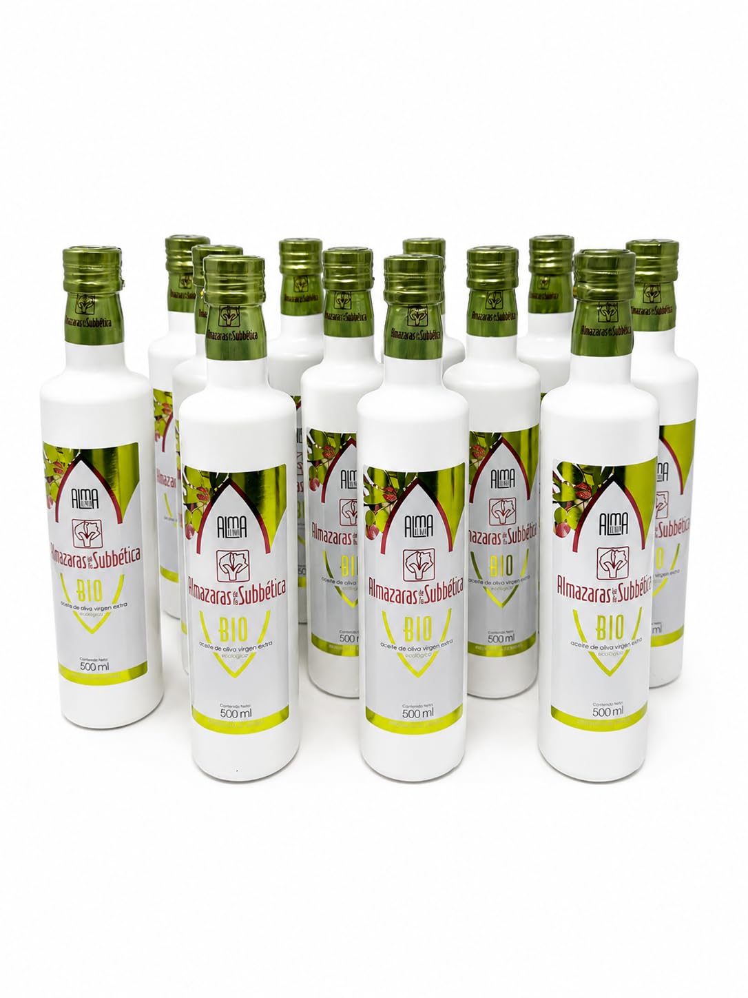 ALMAZARAS DE LA SUBBÉTICA – Aceite de Oliva Virgen Extra Premium 500 ml | Pack 12 Botellas | AOVE Gourmet de la Sierra Subbética Córdoba | Frutado Medio-Alto