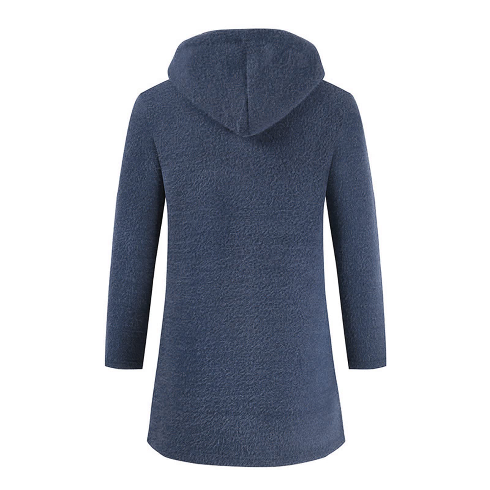 Men's Zip Up Long Cardigan Sweater Open Front Hooded Knitted Cardigans Winter Warm Longline Slim Fit Knit Coat (Blue,3X-Large)