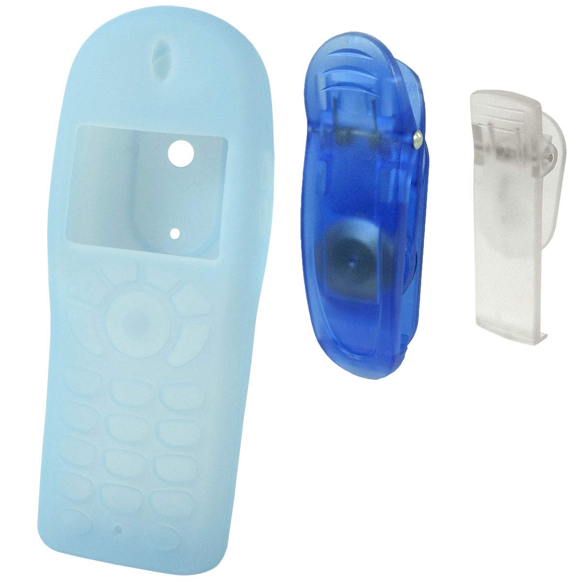 Artisan Power Polycom SpectraLink 8020 and 6020 Blue Silicone Gel Case: WTO360 (2 Belt Clips)