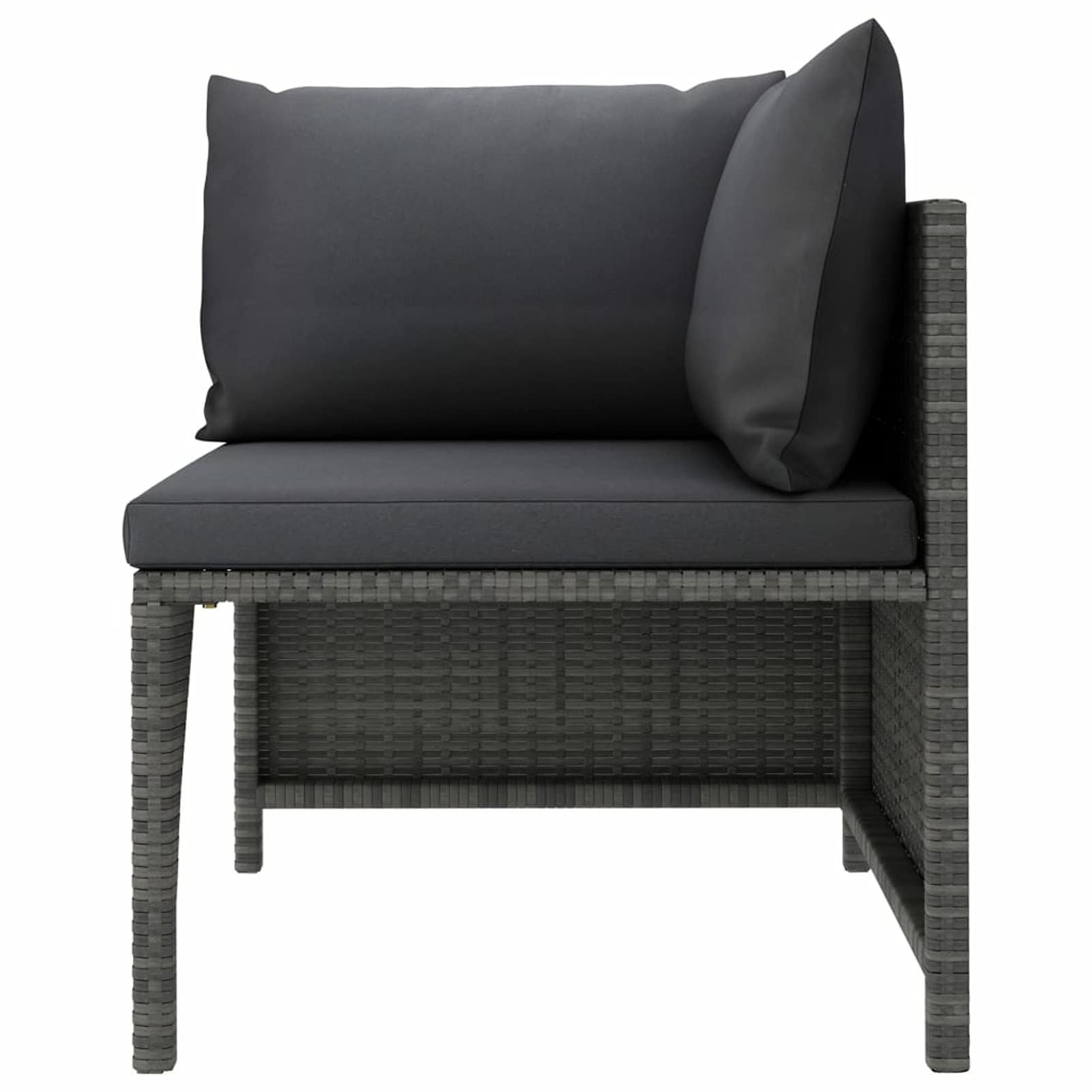 Divano da Giardino a 4 Posti con Cuscini in Polyrattan Grigio,Divano Pallet Modulare da Giardino con Posti in Legno di Pino Impregnato con Cuscini,Divano Modulare Giardino da Esterno,Divano i