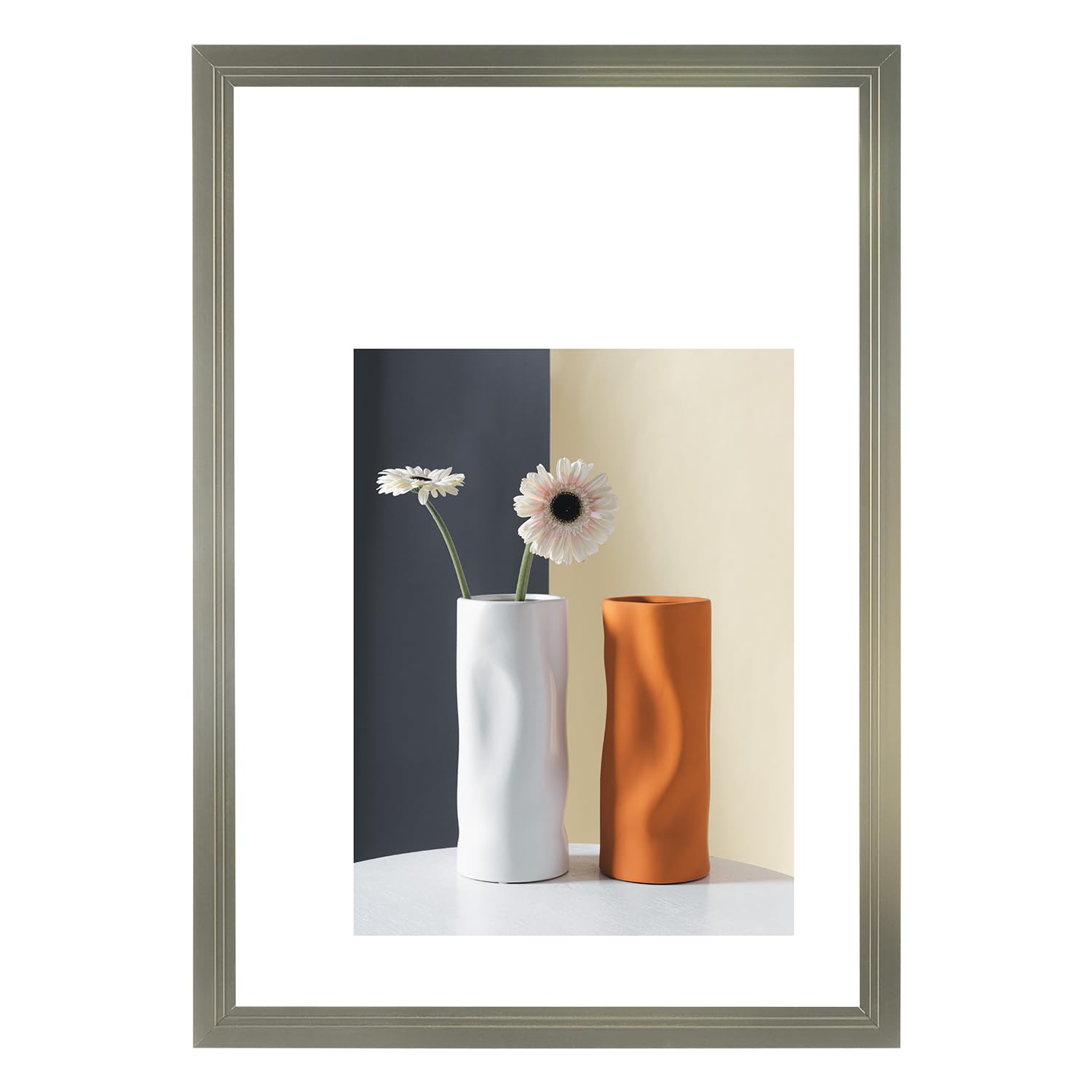 Photo 1 of 13x19In Champagne Picture Frame Wide Edge - No Mat- Plexiglass - Metal Aluminum Frame - Hanging Horizontally & Vetically Champagne 13x19