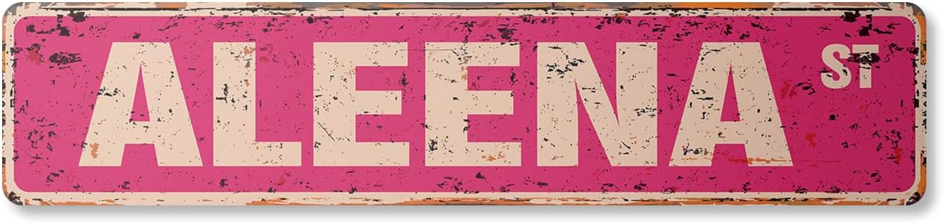 Aleena Vintage Plastic Street Sign Childrens Name Room Sign | Indoor/Outdoor | 24" Wide