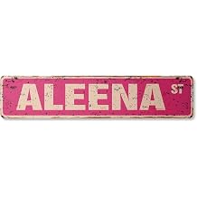 Aleena Vintage Plastic Street Sign Childrens Name Room Sign | Indoor/Outdoor | 30" Wide