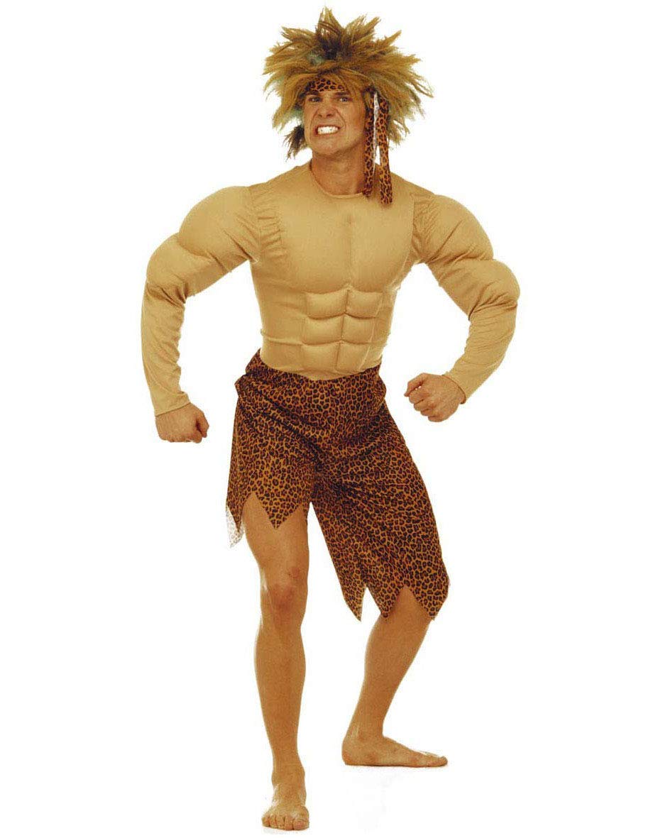 Widmann 32714 Jungle Man Costume with Muscles and Headband, Stone Age, Neanderthal, Carnival, Theme Party