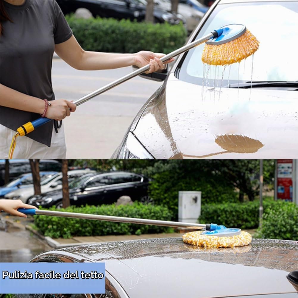 Spazzola Rotante per Pannelli Fotovoltaici, Kit Pulizia Impianto Fotovoltaico con Attacco per Tubo Flessibile, Spazzola Pulizia Pannelli Fotovoltaici per Il Lavaggio Di Auto, Camion.