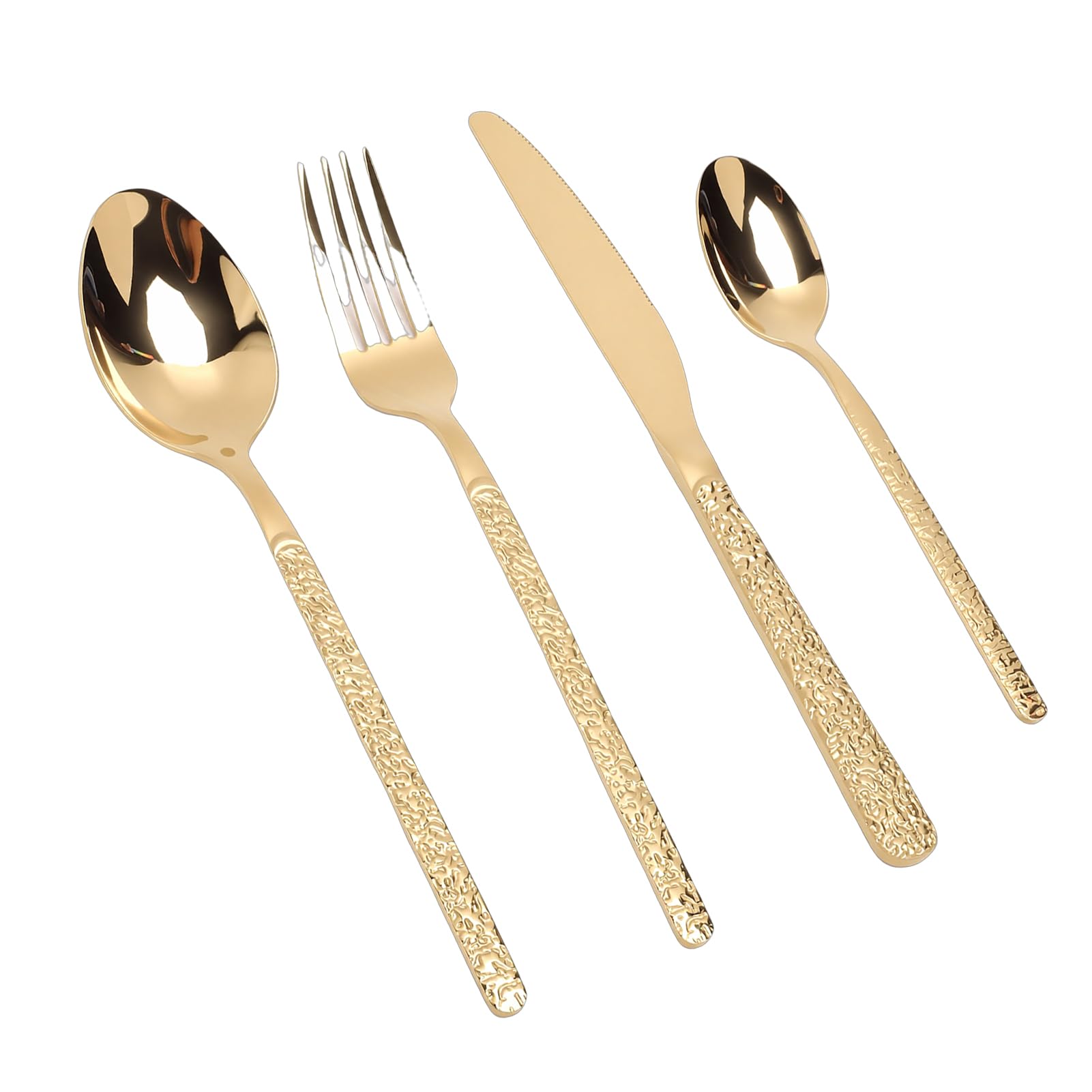 Sonew Juego de Cubiertos de Acero Inoxidable 18/10 de Primera Calidad para 6 Personas, Juego Completo de Cubiertos con Acabado Pulido Espejo, Utensilios Aptos para Lavavajillas para Restaurante,