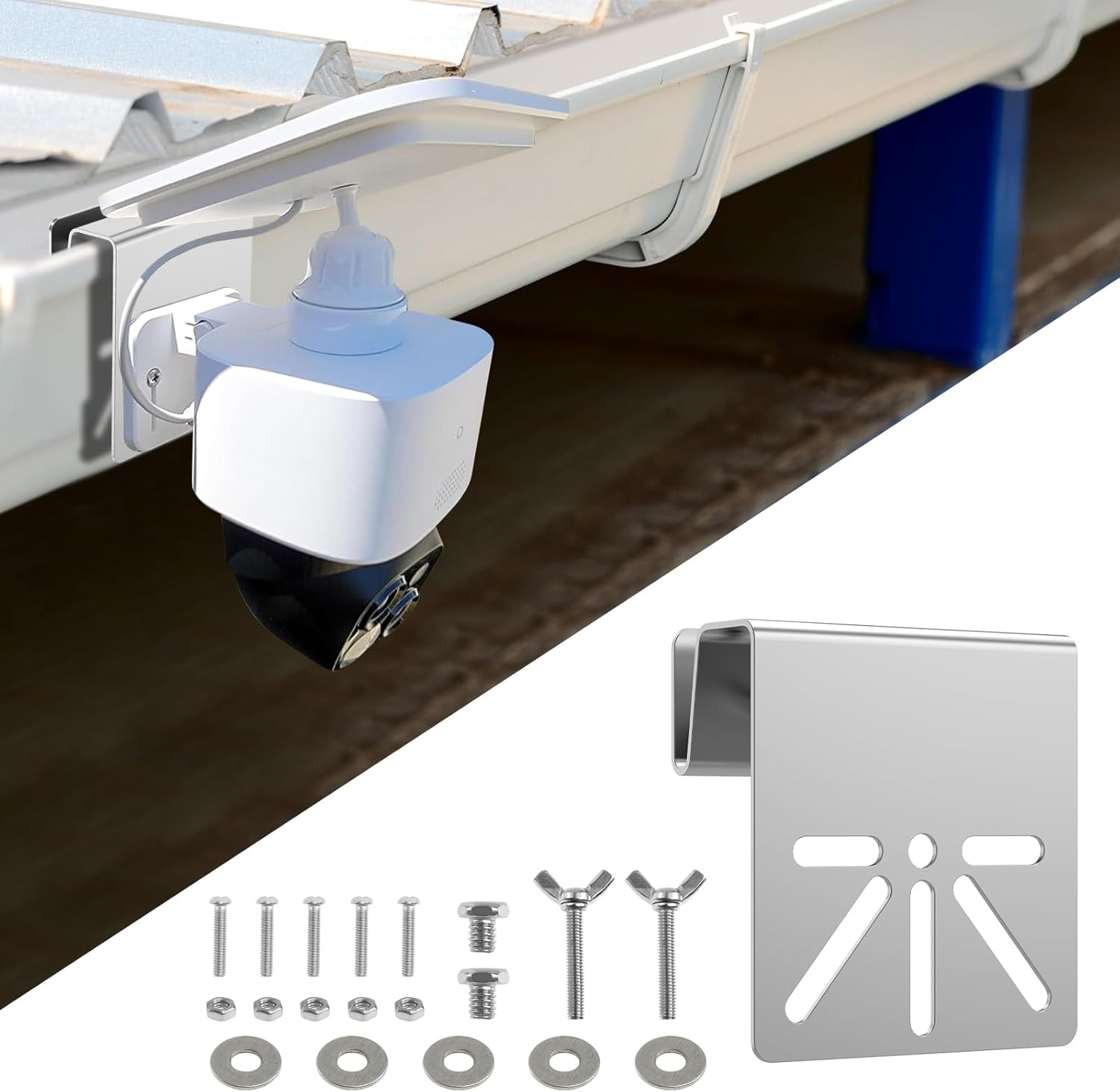 雨樋マウントブラケット Eufy SoloCam S340/S330/E30に対応 ソーラーパネル電源カメラ用ソリッドステンレススチ