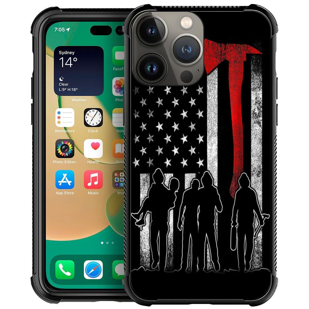 CARLOCA Compatible with iPhone 15 Pro Max Case,American Flag Humans Pattern Ultra Protection Shockproof Soft Silicone TPU Non-Slip Back for iPhone 15