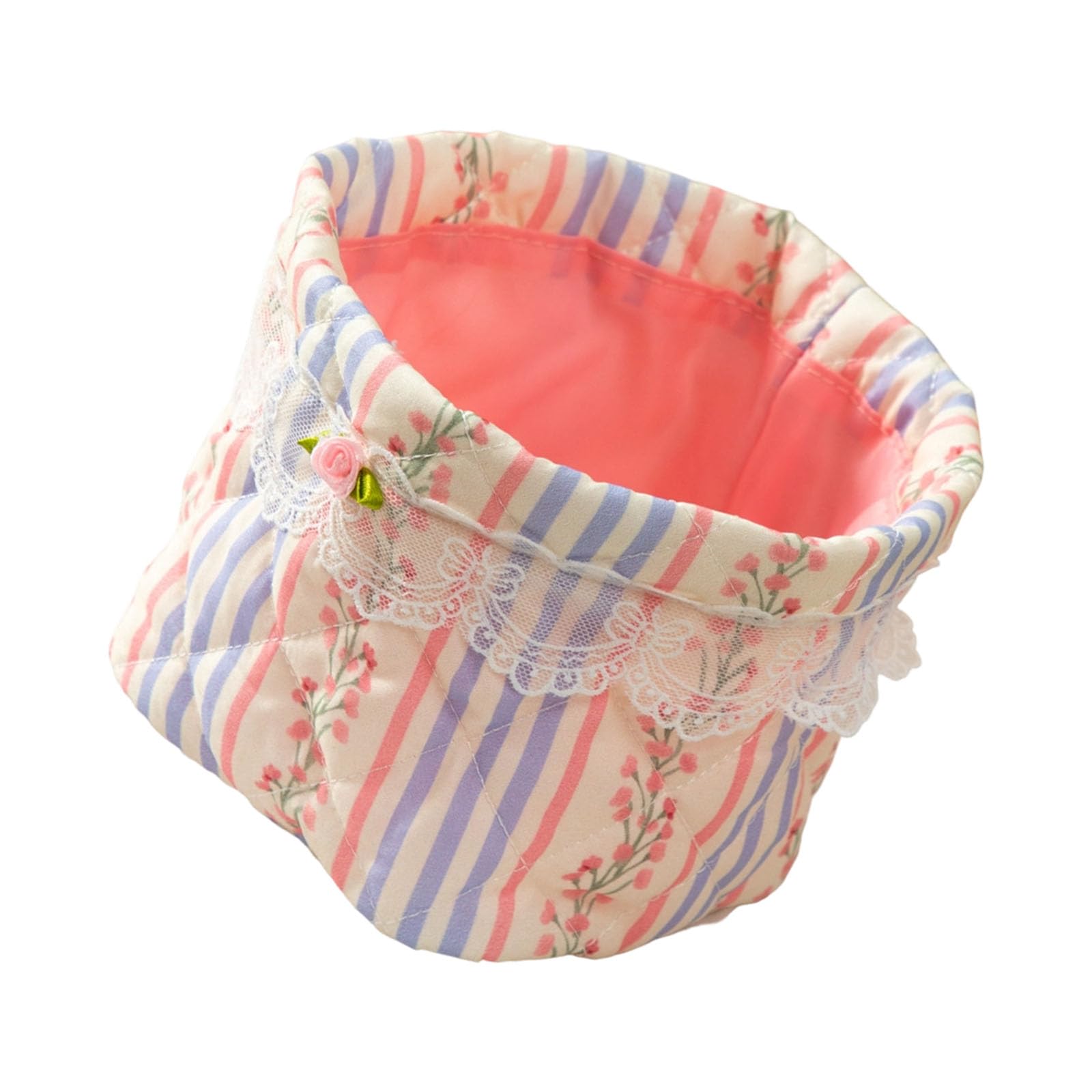 LUCKGONI Quilted Fabric Storage Basket Foldable Organiser For Home Desktop Snacks Clutters Organization Tool