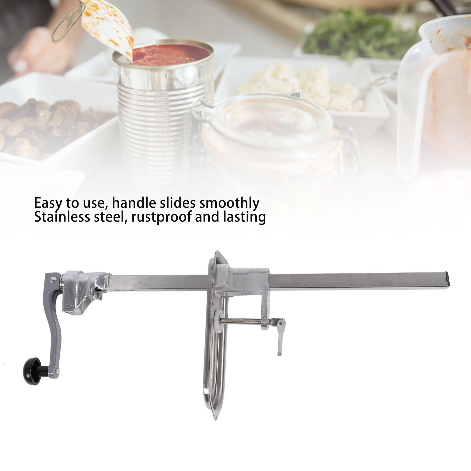 Abrelatas Manual, Abrelatas Comercial, Abrelatas de Mesa, Abrelatas Industrial para Latas Grandes, Abrelatas de Mesa de Acero Inoxidable Resistente para Cocina, Restaurante,