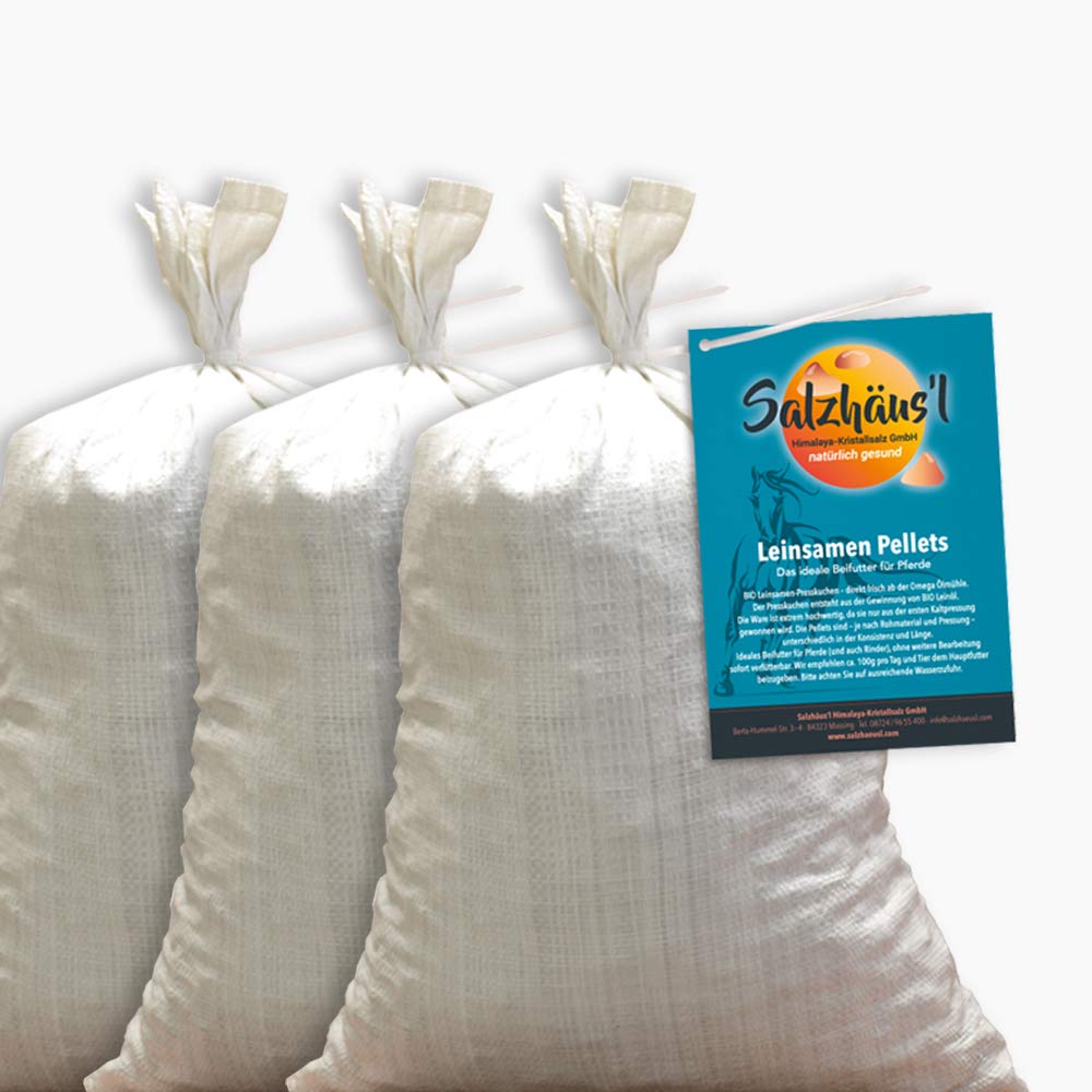 Bio Leinsamen Pellets frisch gepresst 2 Säcke kaufen - 1 Sack GRATIS DAZU/Frühjahrs-Aktion für Juni 24!!! Ölmühle Omega/Pferdefutter/Keine Lieferung ins Ausland!