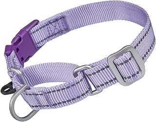 YUDOTE Reflective Martingale Collar for Dogs with Quick Snap Buckle Anti-Pull Nylon Safe Slip Collars for Easy Walking, Lilac
