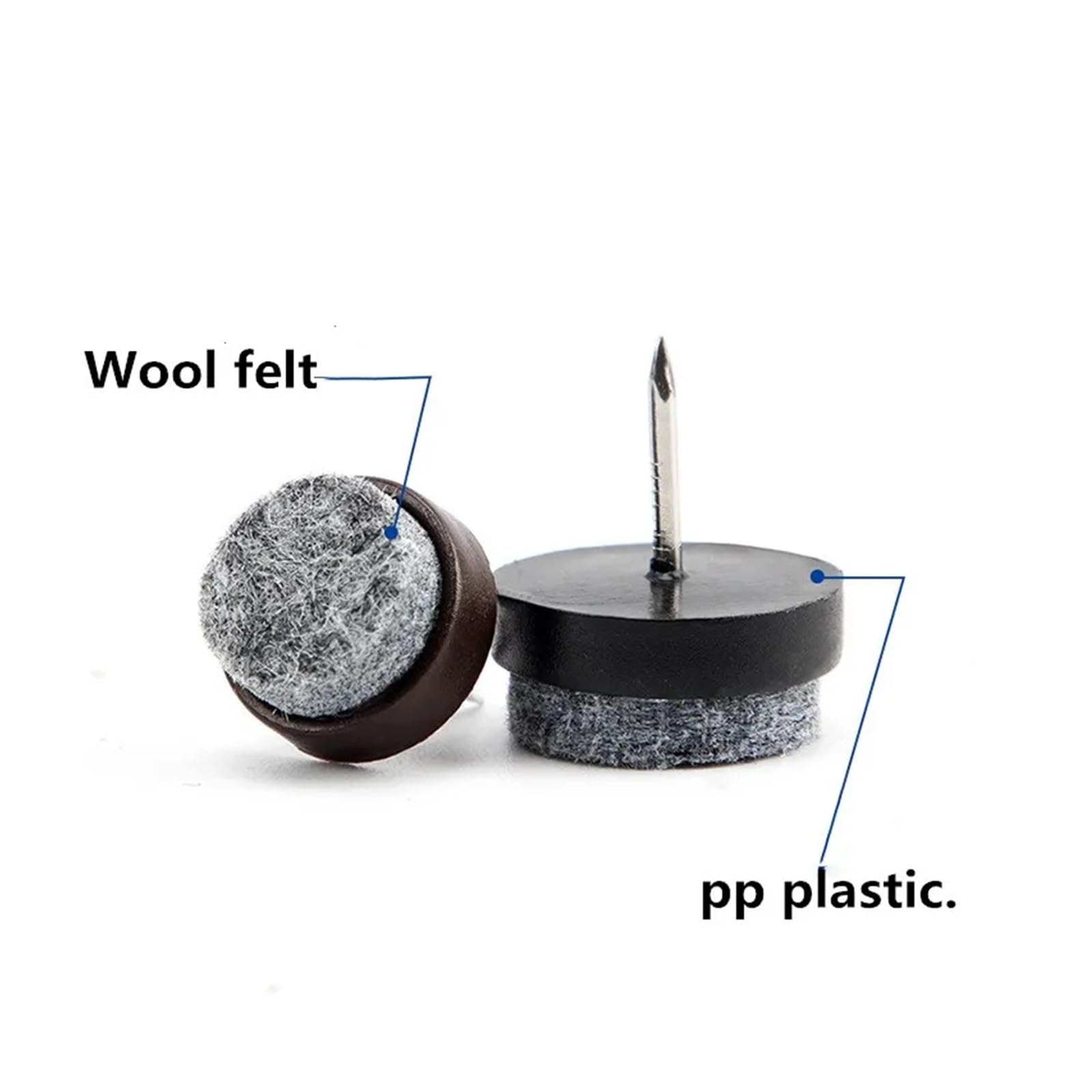 Protectores de suelo para patas de silla, paquete de 30 unidades, almohadillas de fieltro, antideslizantes, protectores de uñas para muebles, mesa de muebles de 14 mm/17 mm/20 mm/22 mm/24 mm/28 mm