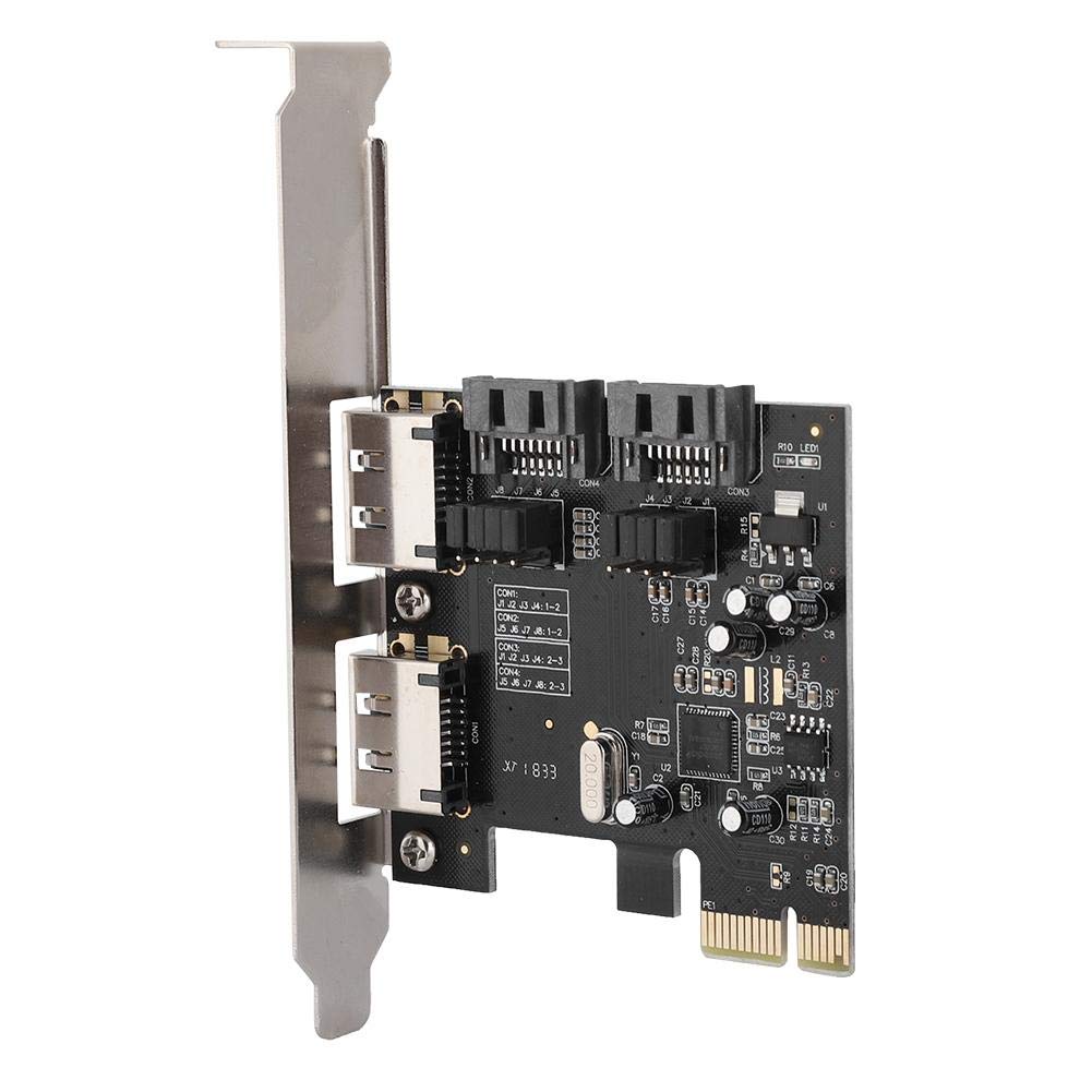 fosa 750MB/s 6.0Gbps Riser Card PCI to 4-Port Sata/ESATA 3.0 Expansion Card, ASMEDIA ASM1061 Serial Single Line (x1) PCI Port Card for Windows