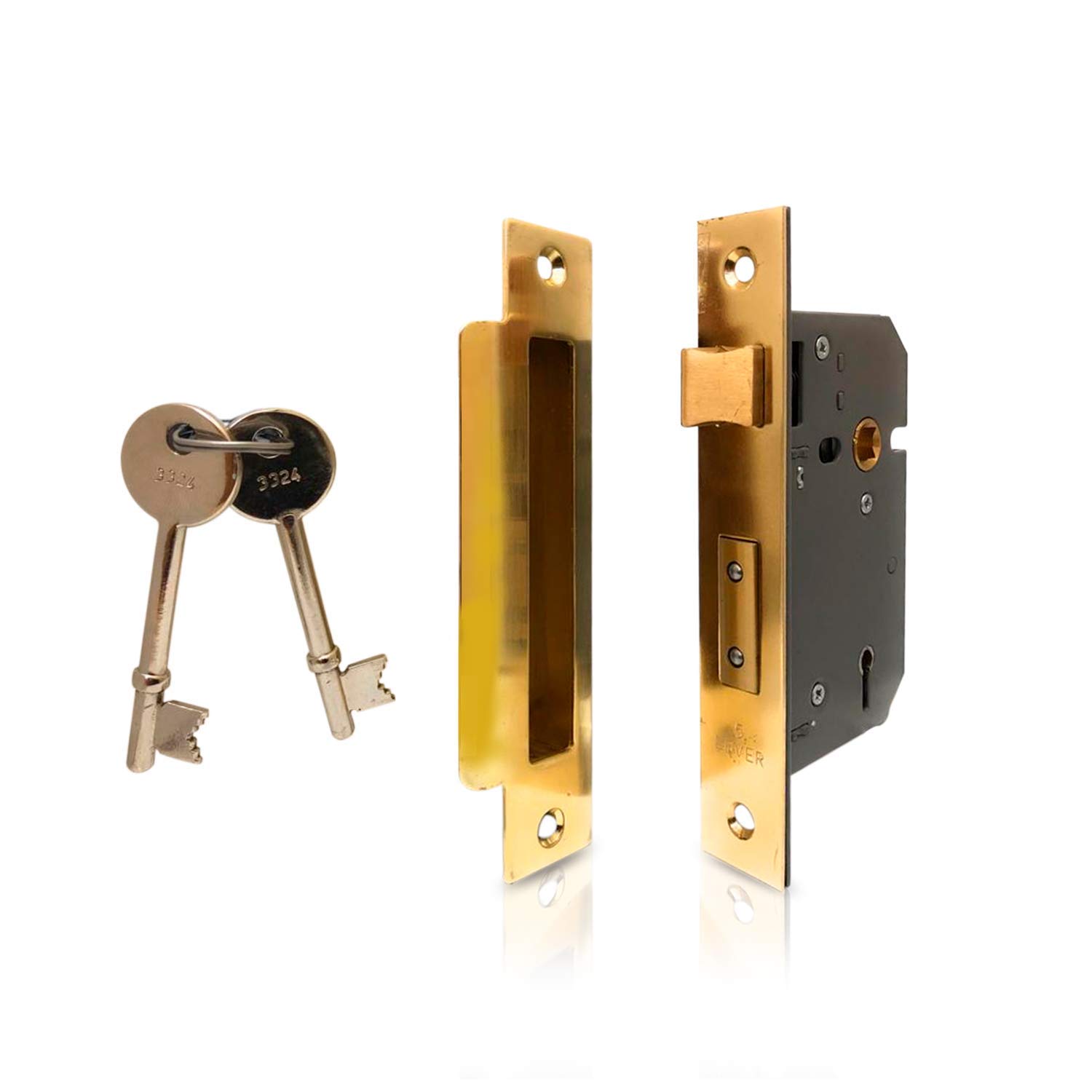 Buy XFORT 63mm 5 Lever Sash Lock Polished Brass, Door Lock, High